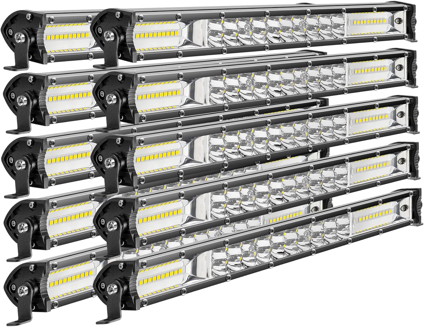 Slim LED Light Bar for Truck - MUVKQC 13 Inch 120W 10000lm Double Row Light Bars,12V 24V Spot Flood Combo Off Road Driving Fog Work Lights for ATV UTV Tractor Pickup Cart SUV (10X12IN 120W)