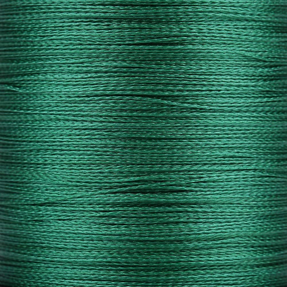 GLOGLOW - Cuerda trenzada de pesca (1 unidad, 300 m, polietileno, 4 hilos, súper fuerte, multifilamento, cuerda de pesca), color verde