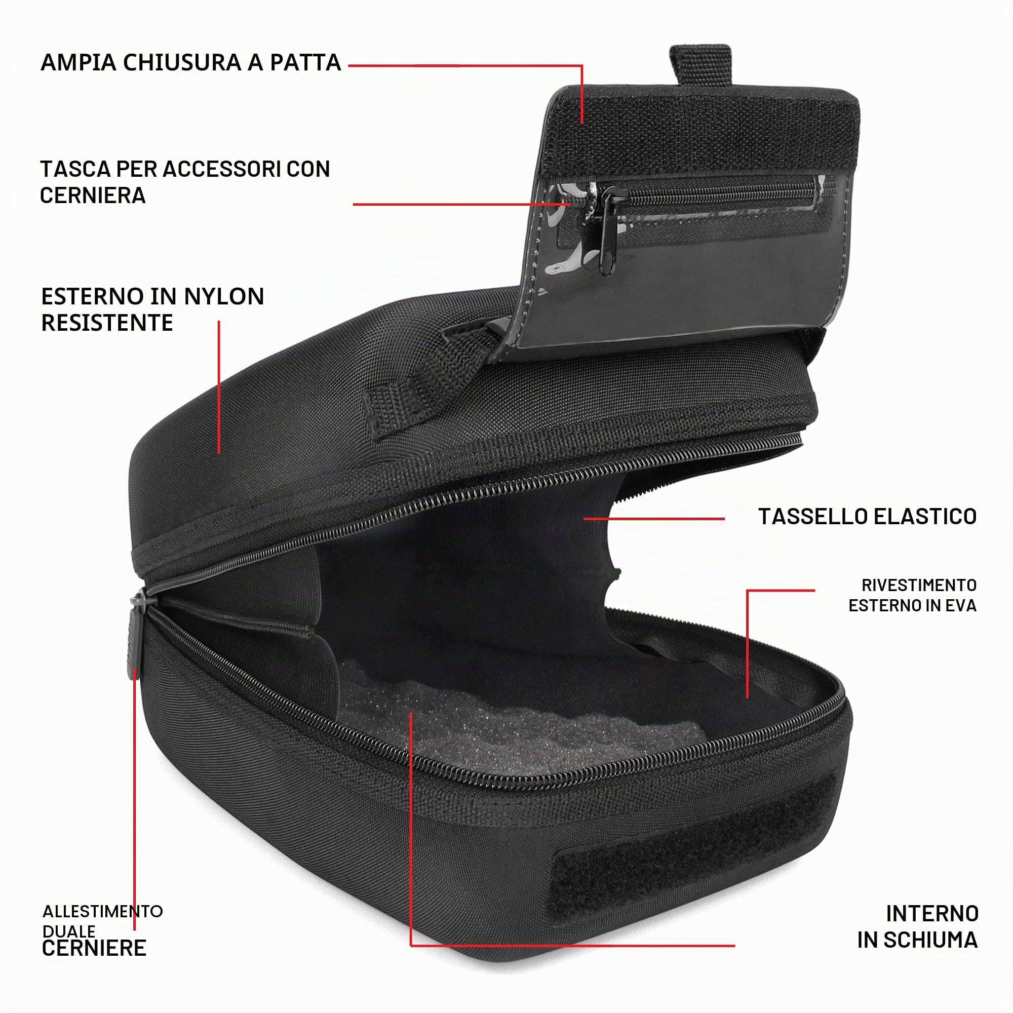 USA Gear Custodia rigida per fotocamera DSLR ad accesso rapido e obiettivo zoom con protezione in EVA modellata, interni imbottiti, passante per cintura e impugnatura rivestita in gomma