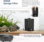 AQQA Aquarium Sponge Filter Submersible Fish Tank Filter Ultra Quiet Aeration Bio Sponge Corner Filter for Shrimp Breeding Fry Betta Fish Tank (Small for 5-20 Gallon)