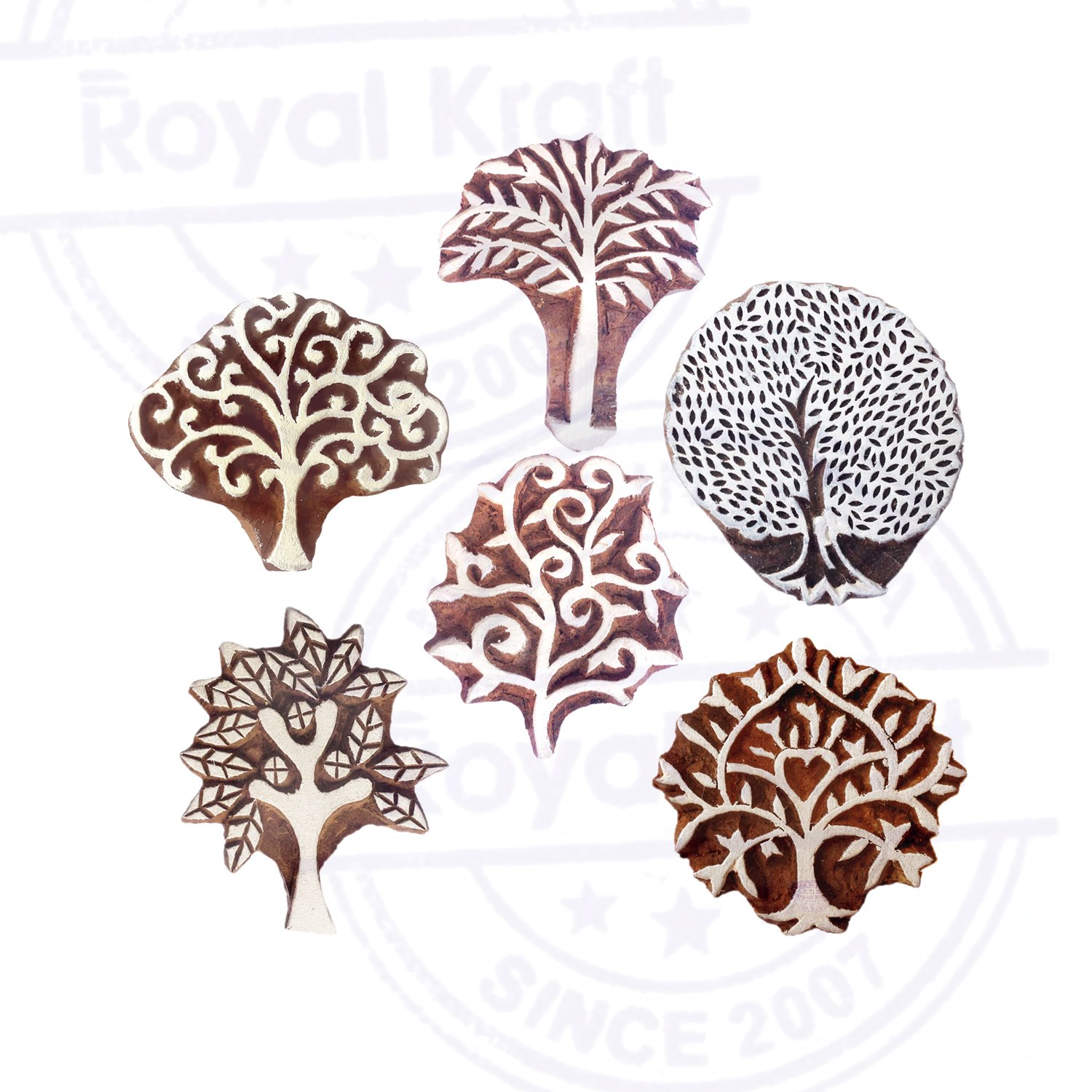 Royal Kraft Tessile Legno Blocco Bellissimo Albero Forma