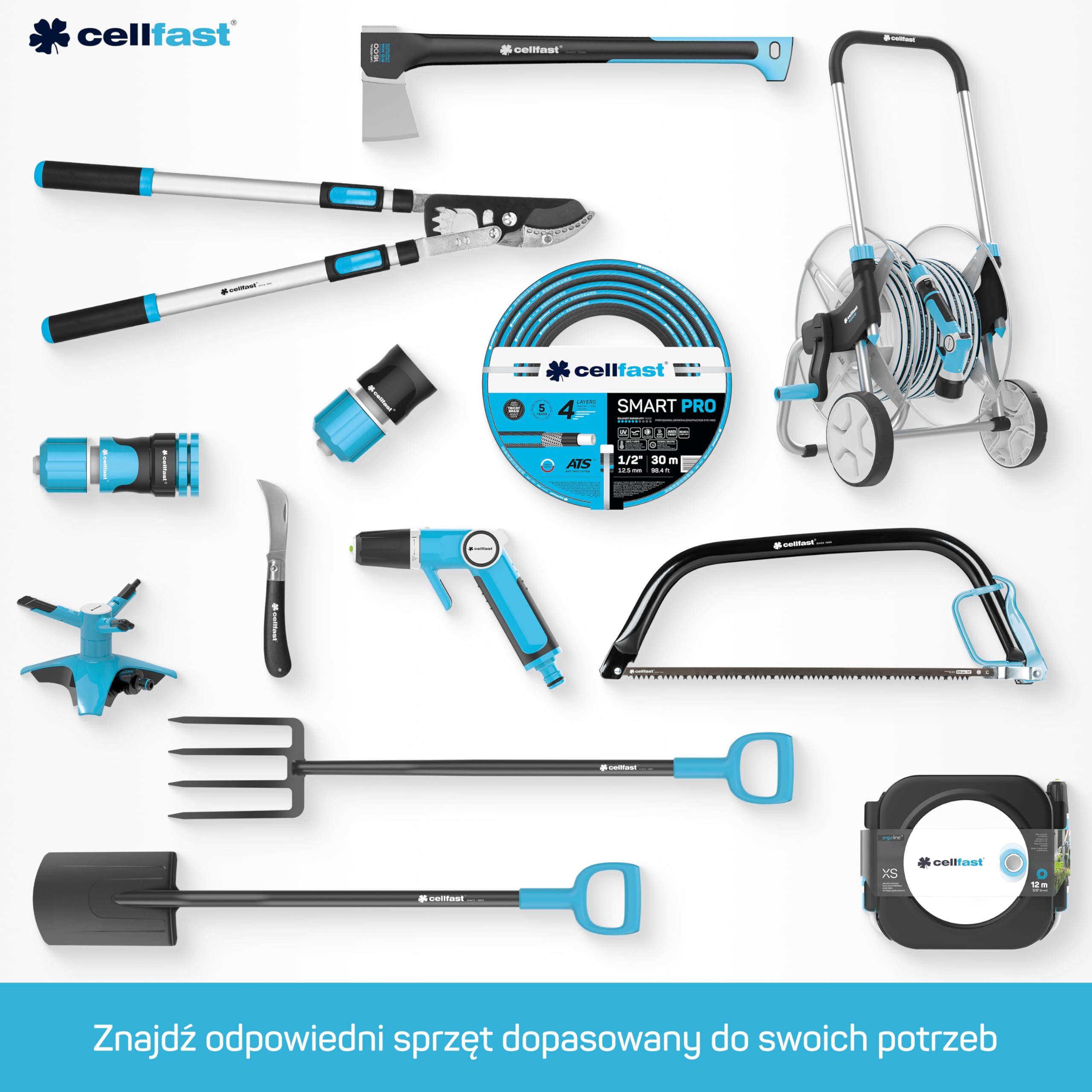 Cellfast MULTIFLEX ATSV 6-lagiger Schlauch Gartenschlauch Doppelter Kreuz- und Trikotgewebe ATS2™ Resistent gegen UV-Strahlen und Algenbildung 35 Bar (3/4" 30 m)