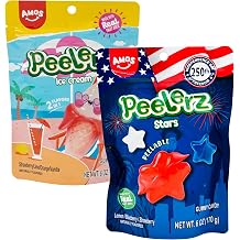 Amos Peelerz Gummy Candy Summer 2-Pack | USA & Ice Cream Peelable Gummies | TikTok Viral Candy, Summer Party Candy, Novelty Gummy Gift, Beach Party Treats USA Summer