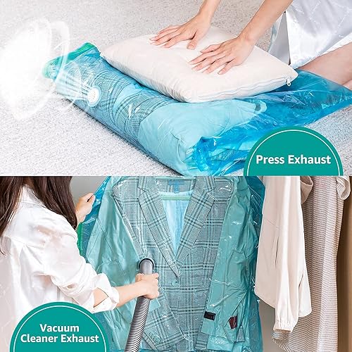 Miniatura 6 de LEVERLOC Bolsas selladoras colgantes de almacenamiento al vacío para ropa, abrigo, vestido, chaqueta, suéter, abrigo de invierno, organizador de