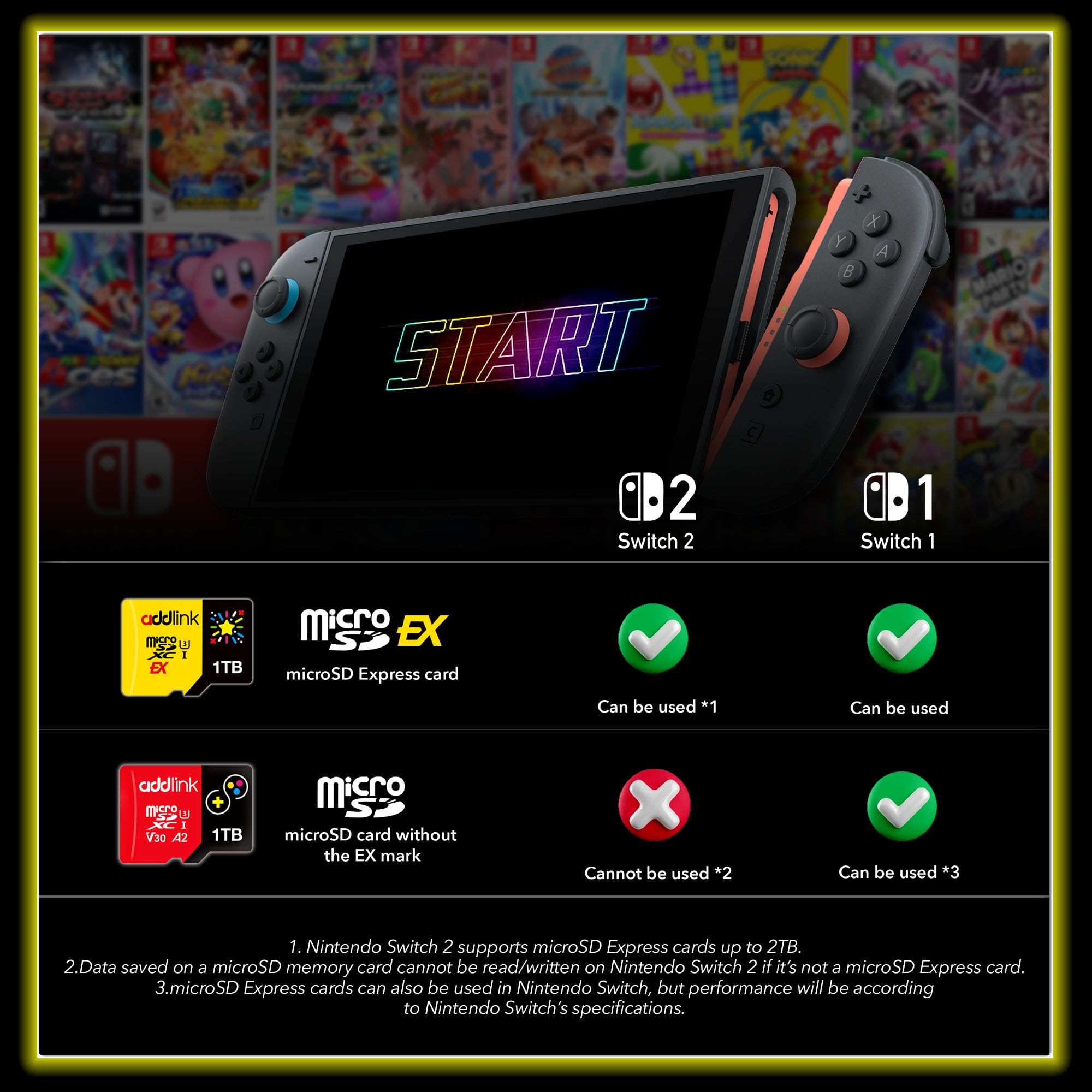 addlink Cartão expresso microSD para jogos de 512 GB para Nintendo