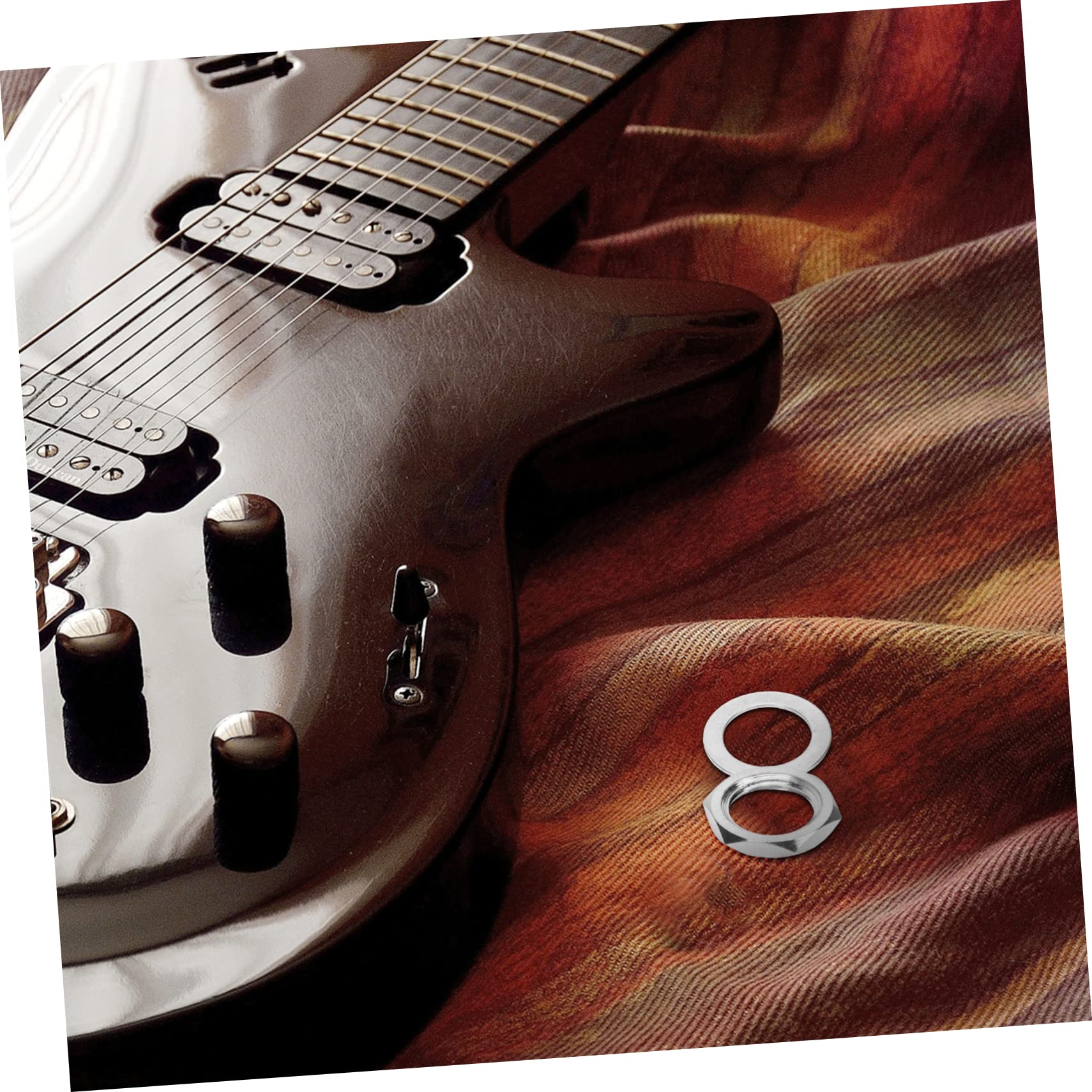 Levemolo Professional Metal Guitar Washers Socket Nuts Kit 10 Pack for Electric and Acoustic Guitars