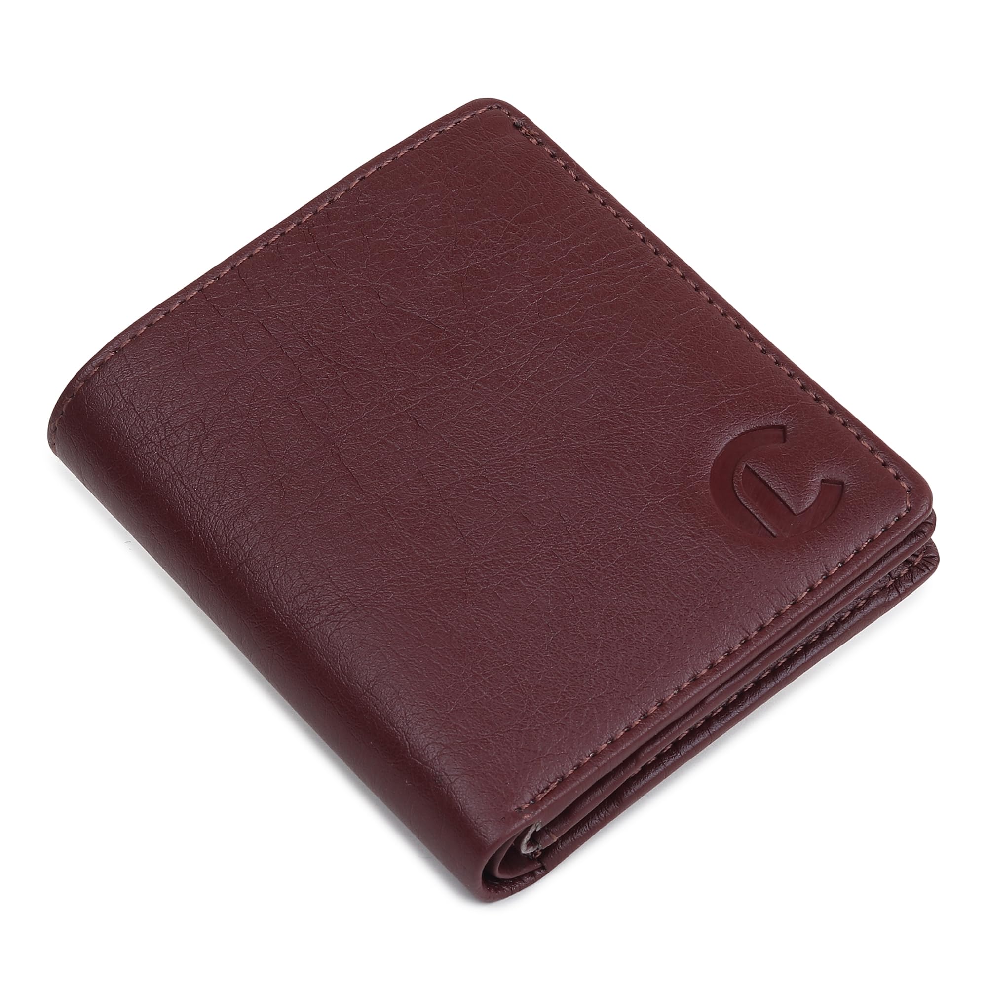 craft line Men's Black Leather Wallet with ID Window, Multiple Card Slots and Currency Compartment (Brown)-picture-1