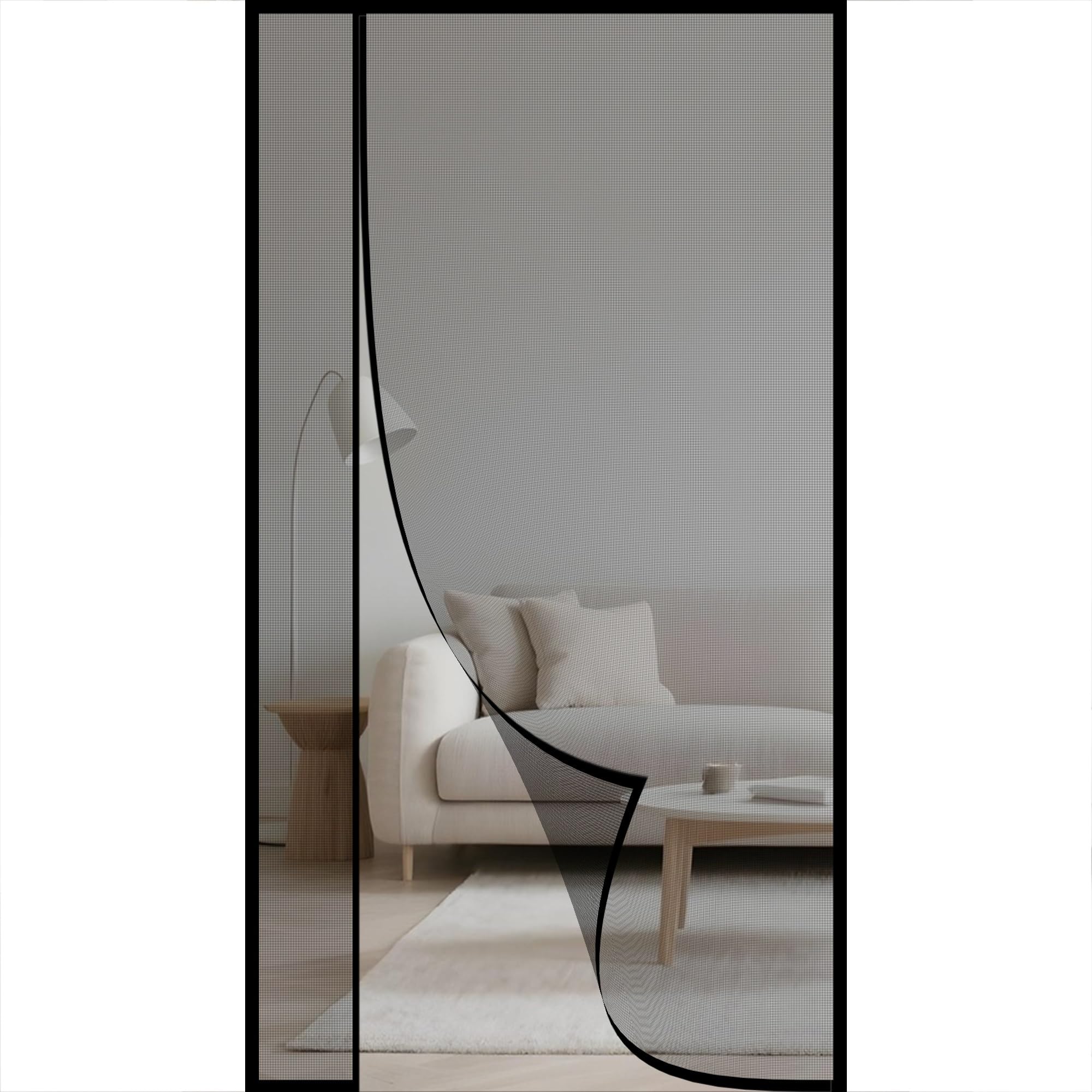Wyrht Black Side Opening Magnetic Fly Screens For Doors 110X200cm Mesh Fly Curtain Side Opening Magnetic Screens For Doors With Powerful Magnets Seal Install Without Drilling Keep Insects Out