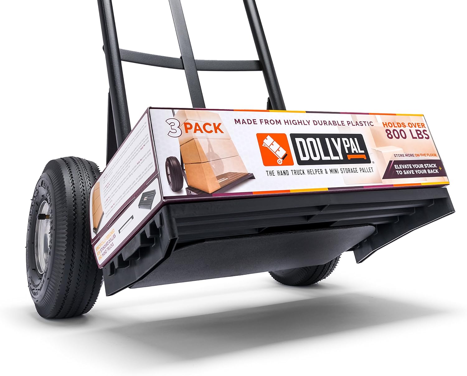 Hand Truck Helper and Mini Storage Pallet 18" x 10" x 1.5" (3-Pack Box)