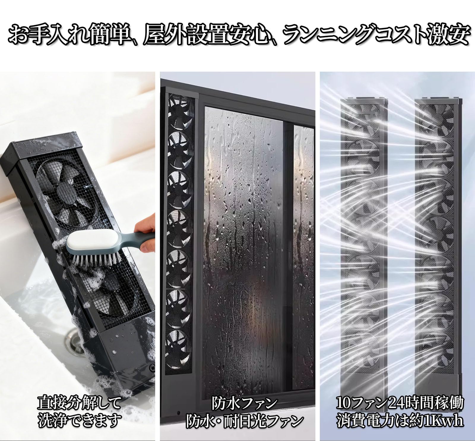 Amazon.co.jp: 窓用換気扇 引き込み式 パンチフリー 排気ファン 窓が