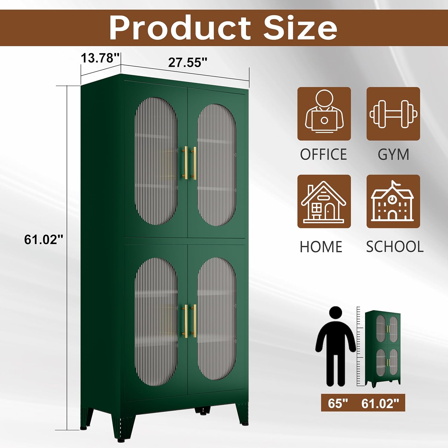 Image showing the dimensions of the pozdeg Metal Storage Cabinet, highlighting its height, width, and depth.