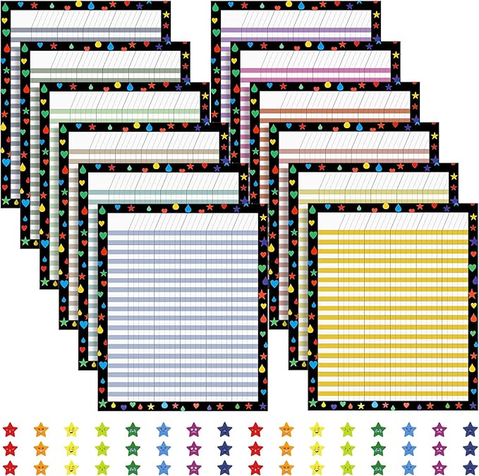 12 Pcs 17"x 22" Incentive Chart for Classroom Reward