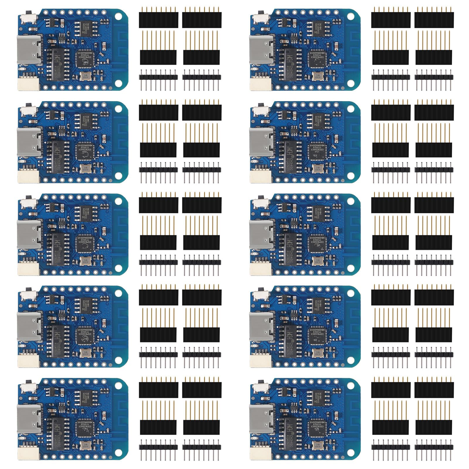 10pcs WeMos D1 Mini V4.0.0 Type-C USB WiFi Internet of Things Board Based ESP8266 4MB Compatible with Arduino MicroPython Nodemcu (V4.0.0 Type-C)