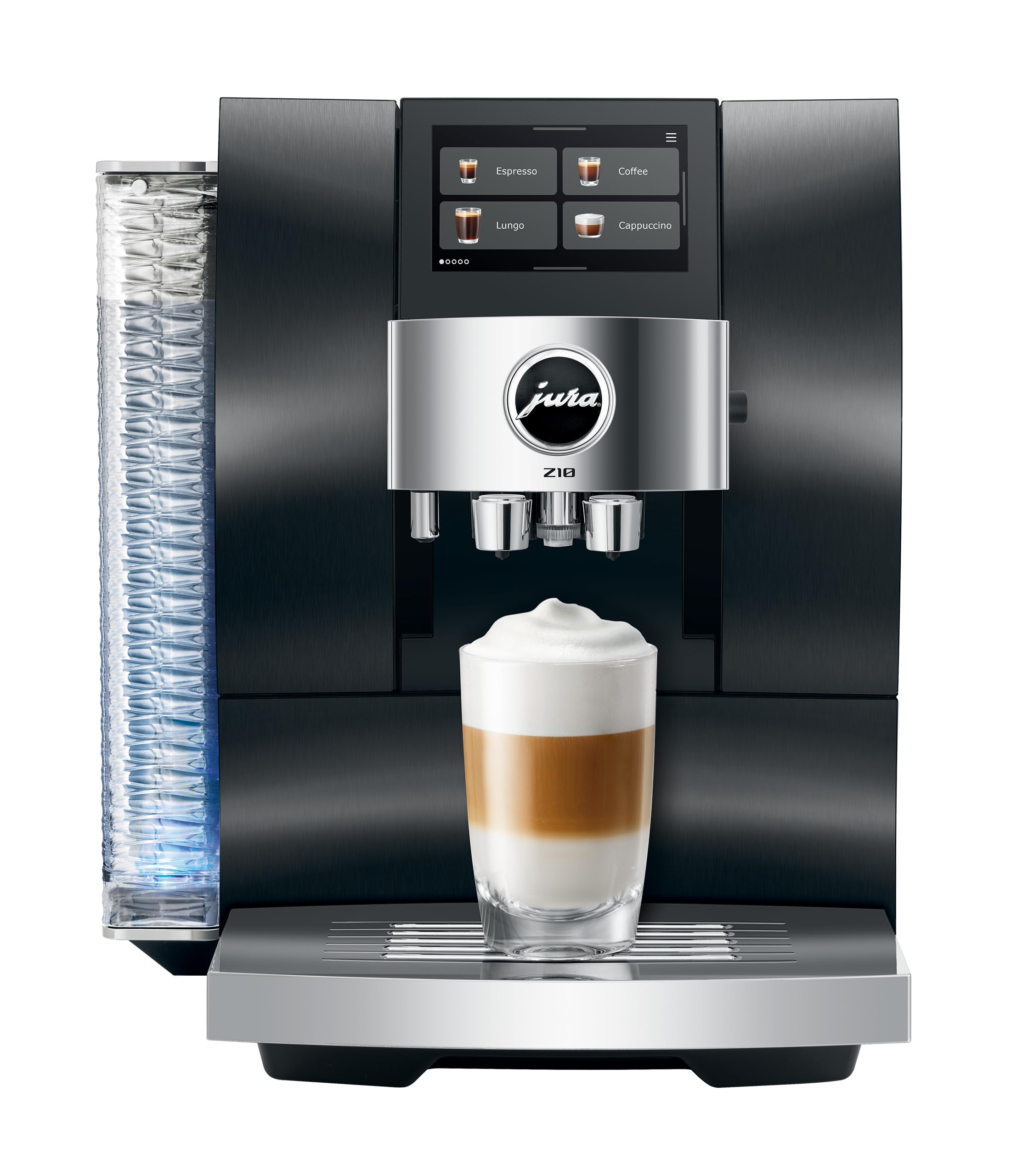 Jura Z10 Macchina da Caffè Automatica, Aluminium Black, Display Touch 4.3", WiFi, 51 Bevande, serbatoio da 2.4L