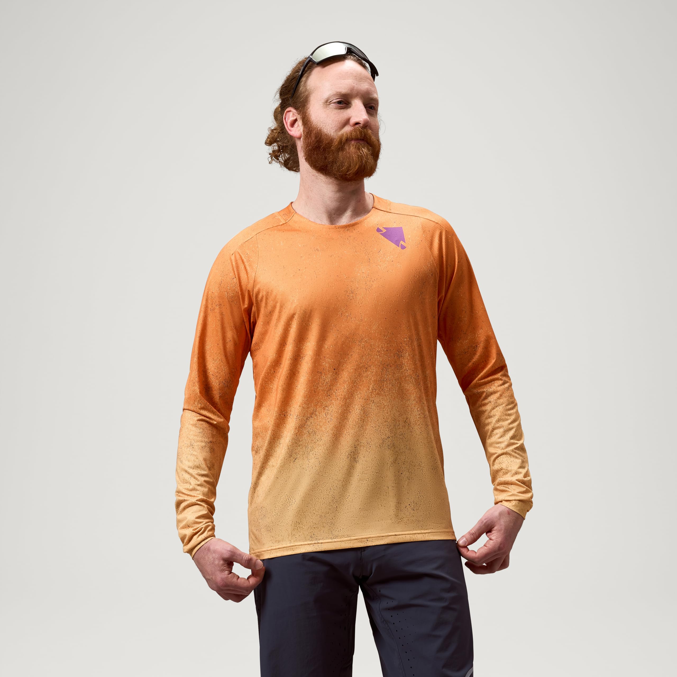 Endura Singletrack Long Sleeve Cycling Print Tee Maglietta da Ciclismo a Maniche Lunghe con Stampa singletrack Uomo (Pacco da 1)