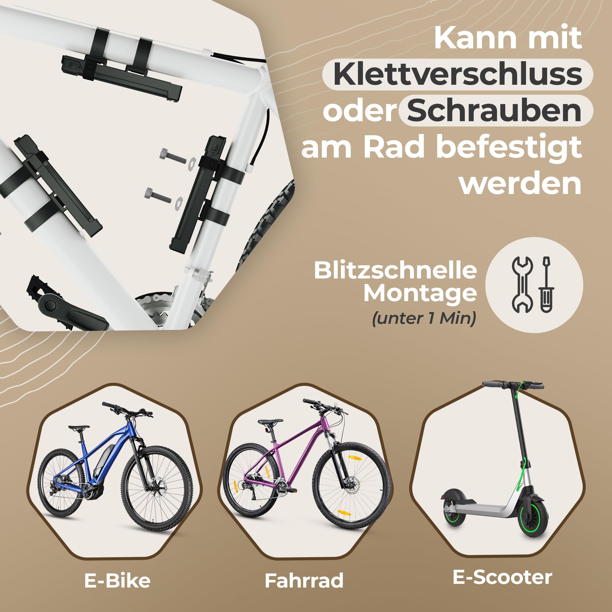 Fahrradschloss hohe Sicherheit Faltschloss Fahrrad 120cm 3 Schlüssel inkl. Halterung sh, Schloss für E-Bike, Gravelbike & Rennrad, extrem sicher, Sicherheitsstufe 10-15 Faltschlösser bike lock