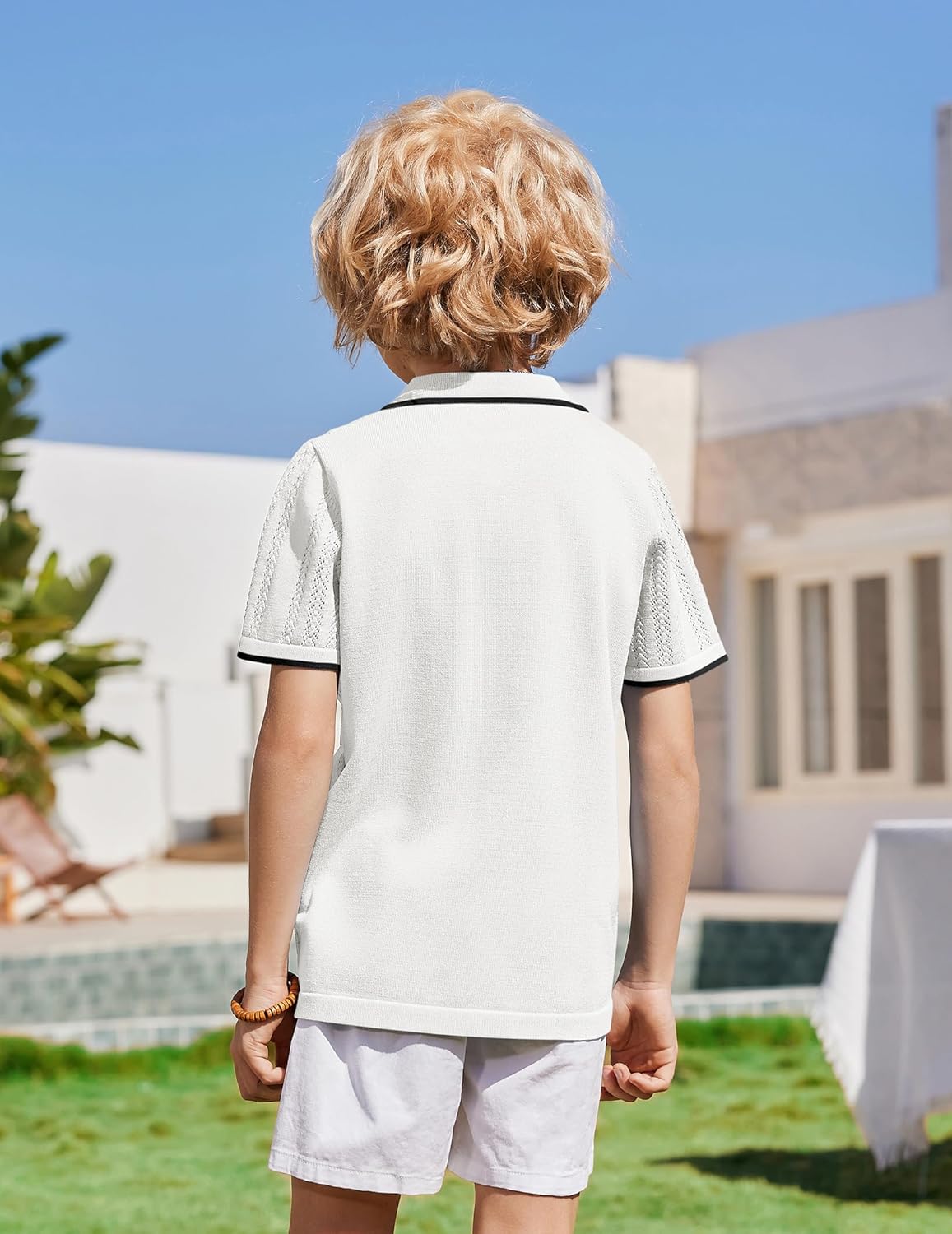 Arshiner Boys Button Down Shirt Short Sleeve Knit Shirt Summer Vintage Fashion Casual Beach Shirts for Kids 3-14 Years - Image 3