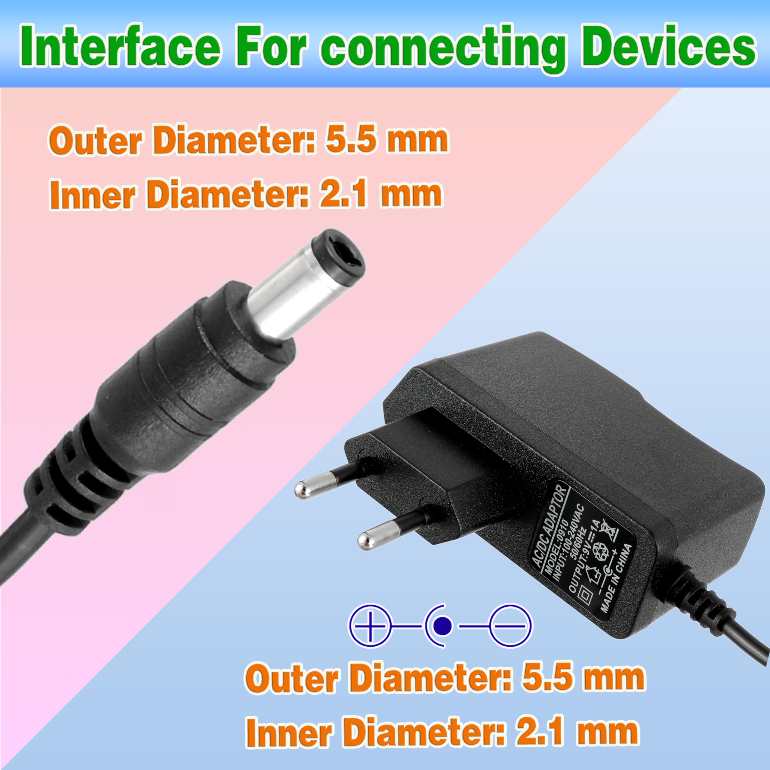 9V AC Adapter for Danelectro DA-1 Power Supply Cord Home Wall