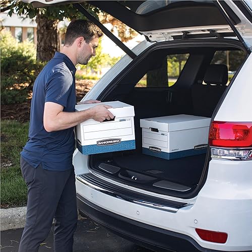 Miniatura 6 de Bankers Box 0724303 R-KIVE Max Caja de Almacenamiento, CartaLegal, Tapa de Bloqueo, BlancoAzul, 4Caja