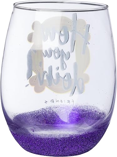 Miniatura 2 de Silver Buffalo Friends "How You Doin'?" - Vaso de lágrima sin tallo, 20 onzas