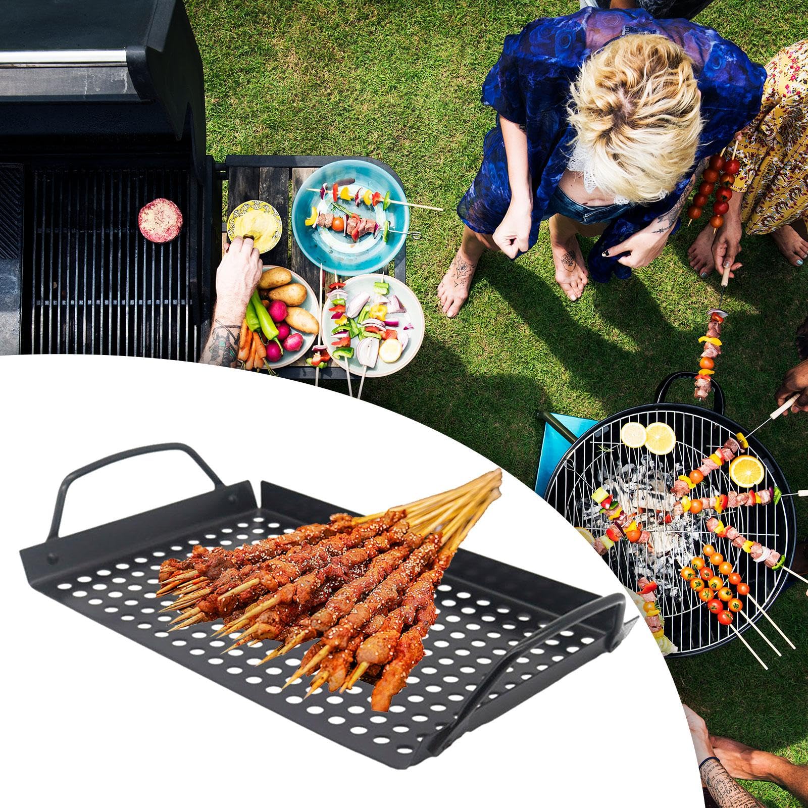 Amazon | Perfk BBQ グリルプレート フライパン 穴あき グリルパン 穴