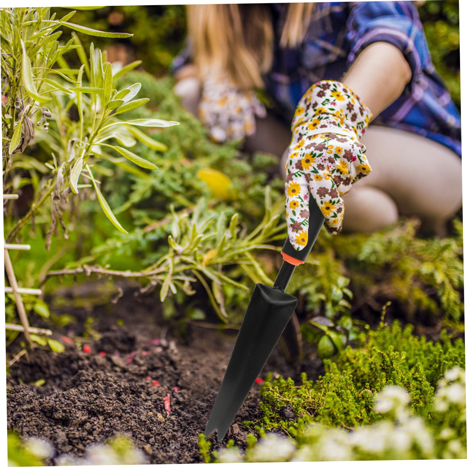ifundom 5 Stück Multifunktionales Gartenschaufel für Floristen und Gartenarbeit Leichte Schwarze Eisenspaten mit Vinylgriff Robuste Grab und Pflanzwerkzeuge