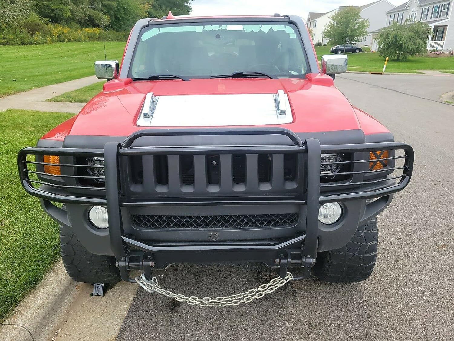 Grille Guard Front Bumper Compatible with 2006-2011 Hummer H3 H3T Bull Bar Front Bumper Grill Grille Guard Protector Brush Push Bar Black Steel Power Coated
