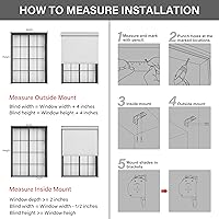 Vista 5 de Boolegon Persianas enrollables opacas para ventana, oscurecimiento de la habitación, con protección UV, aislamiento térmico, persianas abatibles