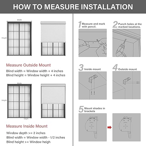 Miniatura 5 de Boolegon Persianas enrollables opacas para ventana, oscurecimiento de la habitación, con protección UV, aislamiento térmico, persianas abatibles