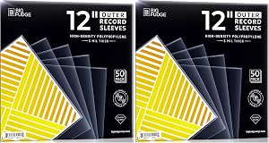 BIG FUDGE Pochettes Extérieures Vinyles - 30cm x 50pcs - Pochette Transparente en Plastique pour Disque Vinyle 33 Tours - Durables et Infroissables - Épaisseur 3 mil, 30x30 cm (Lot de 2)