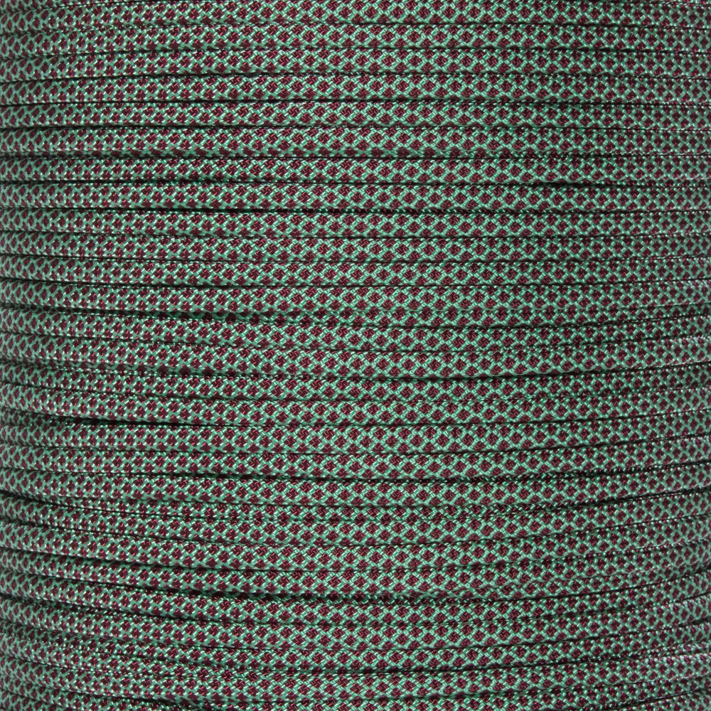 Paracord Planet 20 Foot Hanks of 550 Type III 7 Strand Paracord (Mint w/Burgundy Diamonds 20 Feet) — image 1