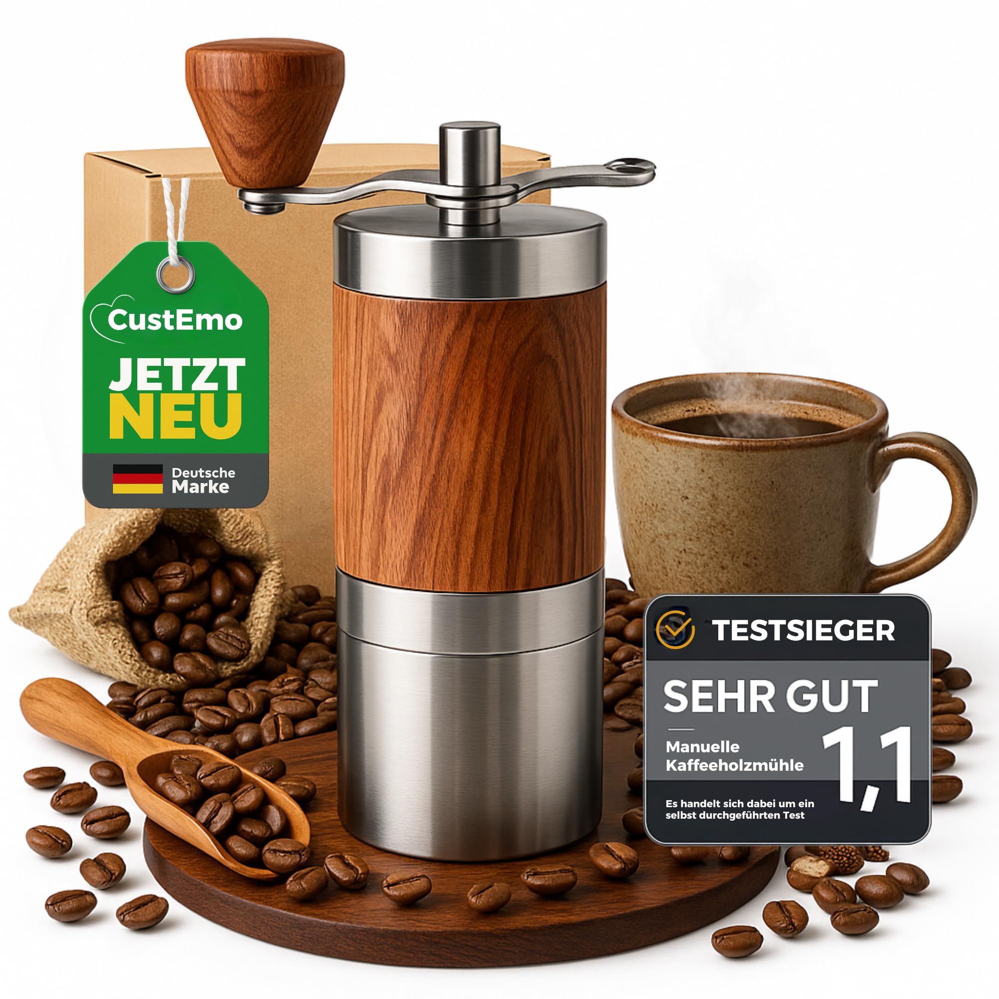 VIENESSO Hand-Kaffeemühle Mit Keramikmahlwerk - Ma Produktbild-Vorschau 10