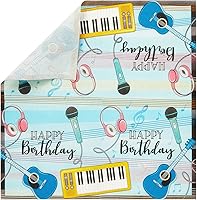 Vista 4 de BLUE PANDA - Paquete de 100 servilletas de papel con notas musicales para decoraciones de fiestas (5 x 5 pulgadas) - Decoración de fiesta