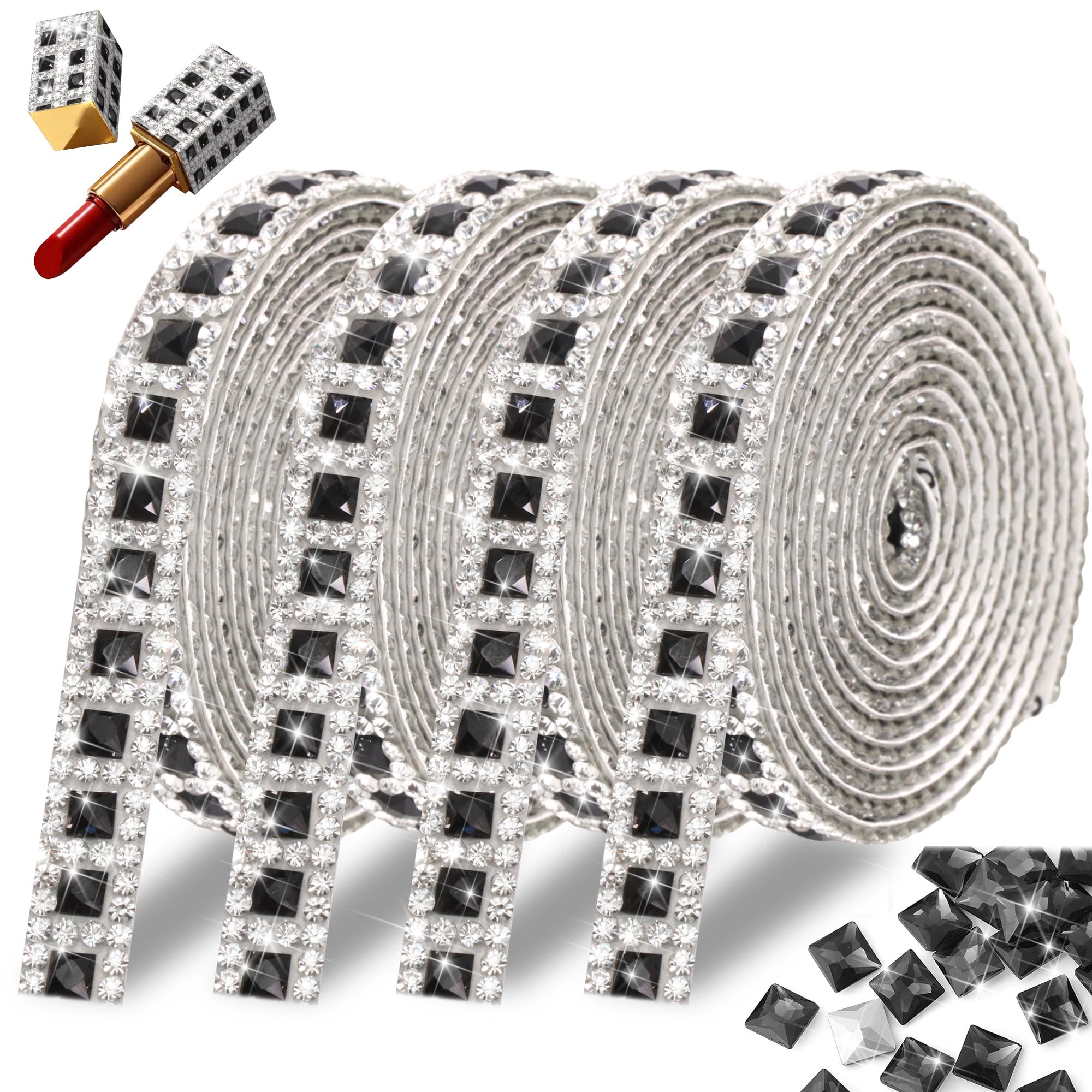 Cintas de diamantes con purpurina y adhesivo fuerte de 4 yardas para decorar superficies