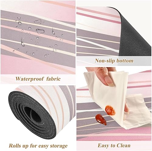 Miniatura 3 de Bulletgxll Salvamanteles y caminos de mesa resistentes al calor de línea ondulada de oro rosa, almohadillas calientes antideslizantes e impermeables