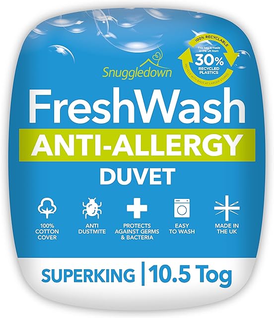 Snuggledown Freshwash Anti Allergy Super King Duvet 10.5 Tog All Year Round Superking Duvet