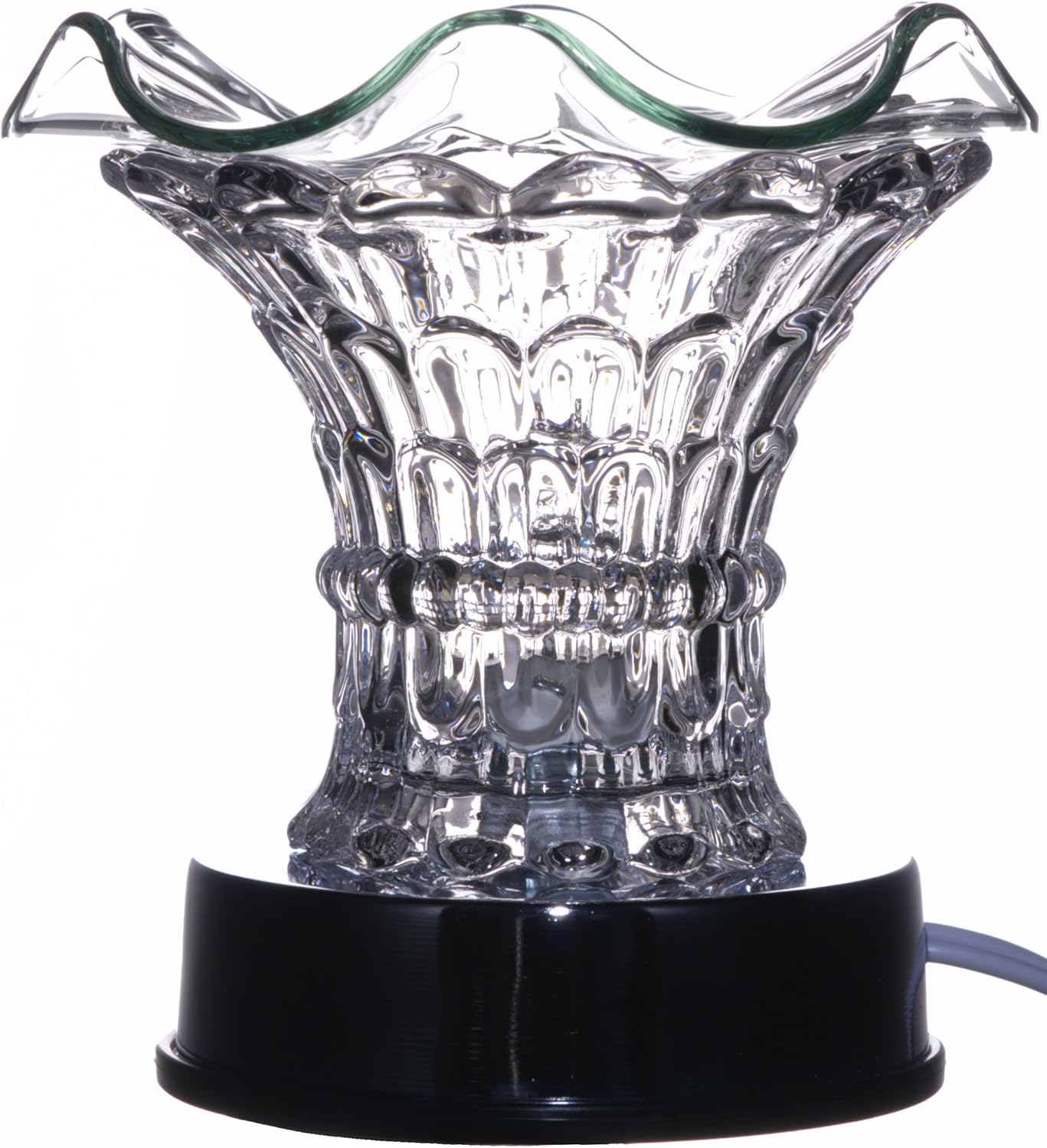 TVaromatics Clear Flared Glass Electric Aroma Lamp Oil and Wax Tart Warmer with Touch Dimmer - EAL872304