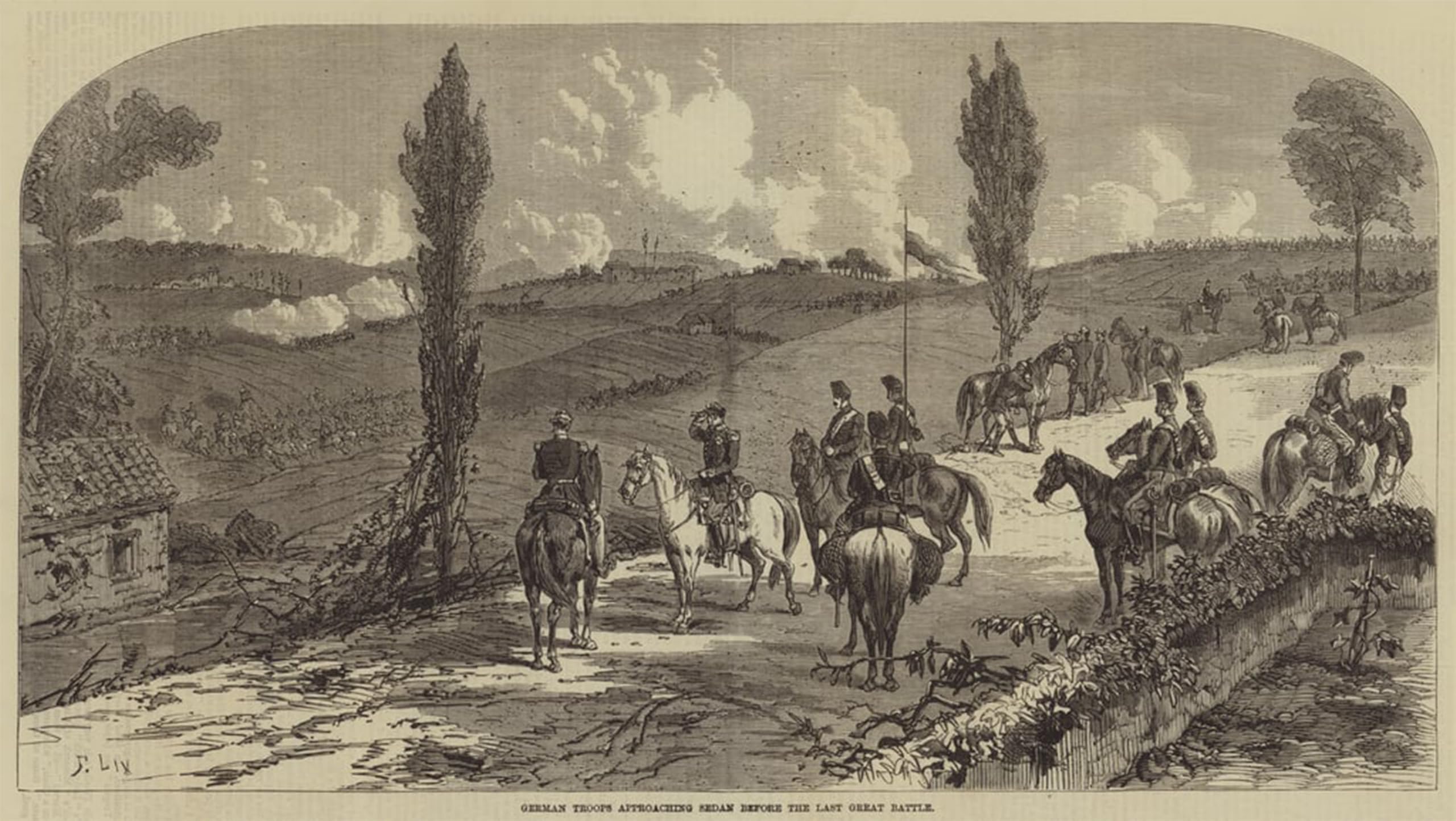 ARTXLXXBN Famous Painting Art Wall Decor Abstract Art Picture German Troops Approaching Sedan Before the Last Great Battle by Frederic Theodore Lix Animal Pictures for Home Decor 60x90cm