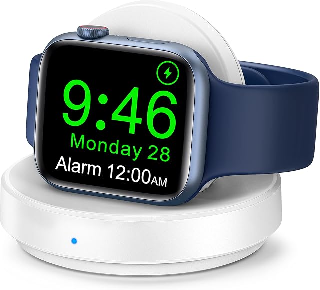 2022 New Charging Stand Compatible With Apple Watch, Portable Watch Charger Stand with Charging Cable,Magnetic Wireless Charging Dock Compatible with iWatch Series 7 SE 6 5 4 3 2-White