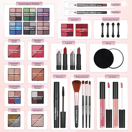 Miniatura 2 de Kit de maquillaje para mujeres y niñas, juego de regalo de maquillaje de moda para principiantes, profesionales, viajeros con estuche, esencial de