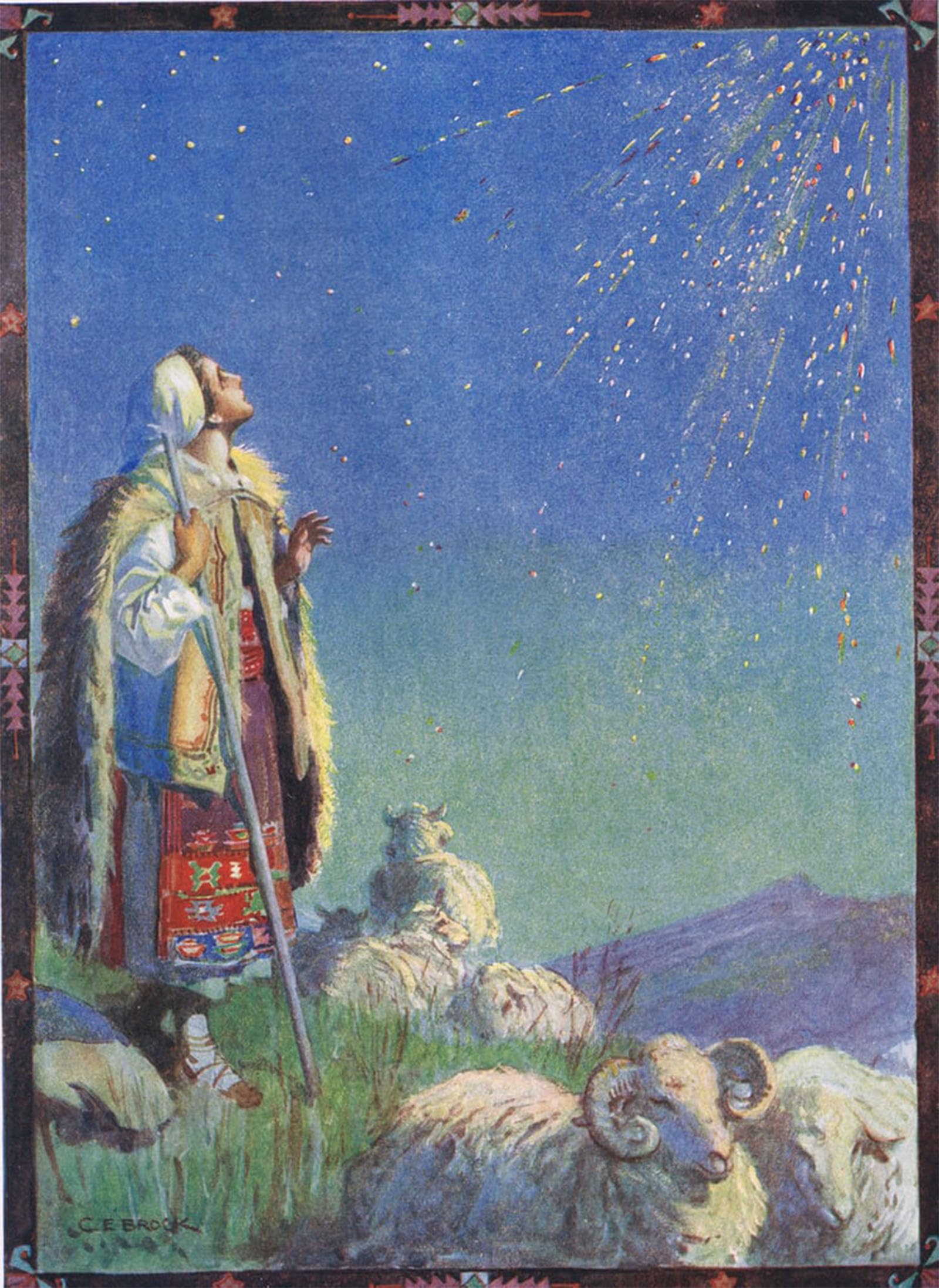 ARTXLXXBN Famous Prints Artwork Pictures Poster Painting Art It Came Down As a Shower of Sparks by Charles Edmund Brock Artwork Landscape Pictures for Home Decor 60x90cm