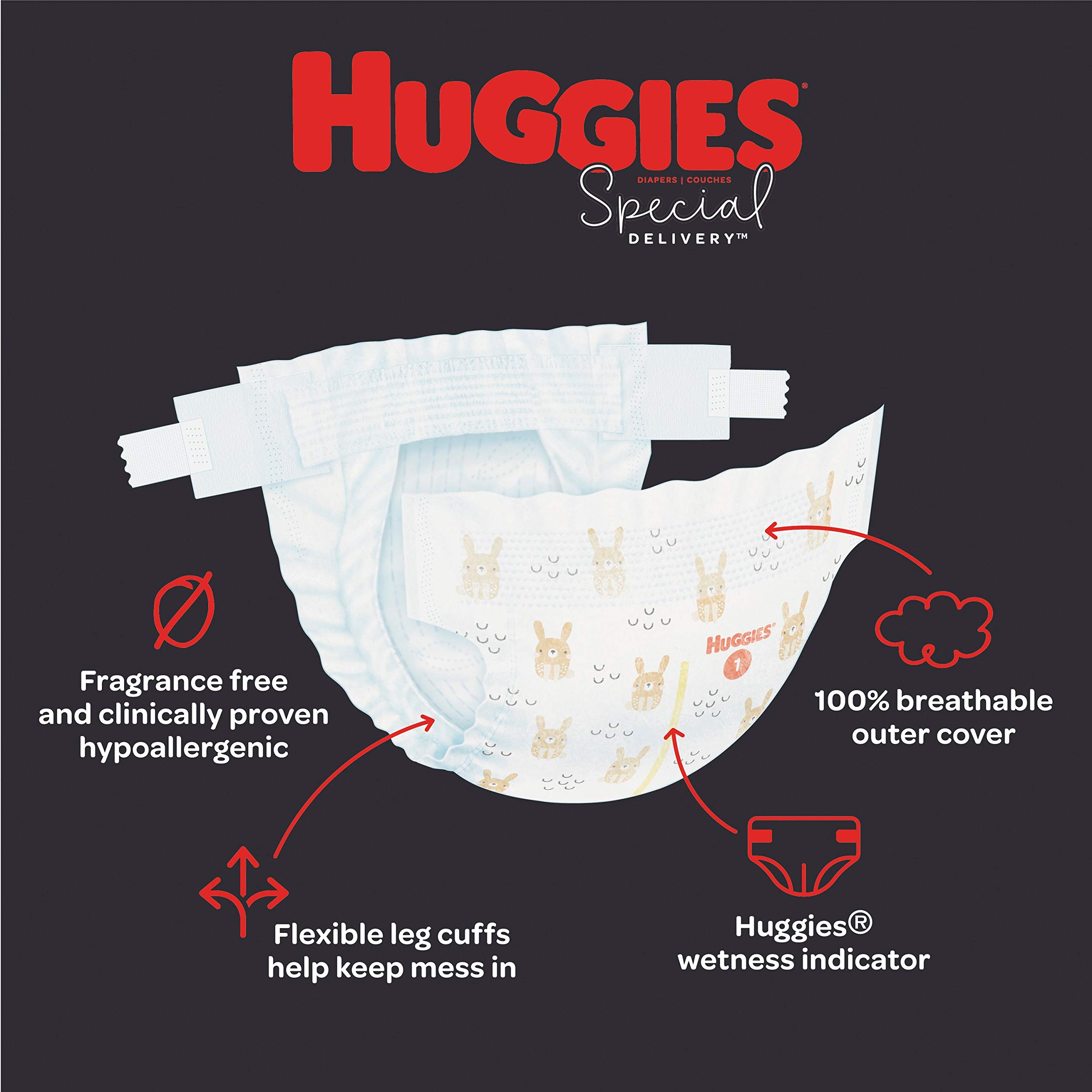 Hypoallergenic Baby Diapers Size 4, 140 Ct, Huggies Special Delivery