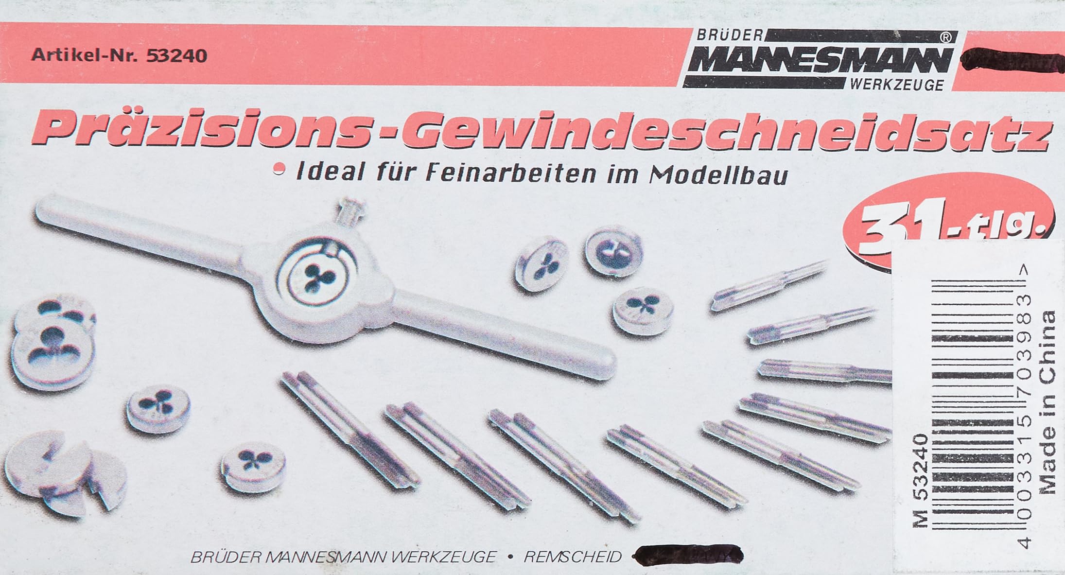 Brueder Mannesmann Werkzeuge M53240 Set de tarauds et filières