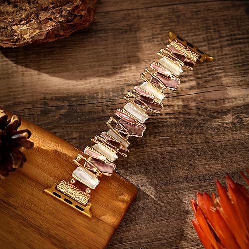 Miniatura 3 de JimBird - Correas elásticas compatibles con Apple Watch de 1.49, 1.57, 1.61, 1.65, 1.73 y 1.73 pulgadas, correa elástica de joyería compatible con