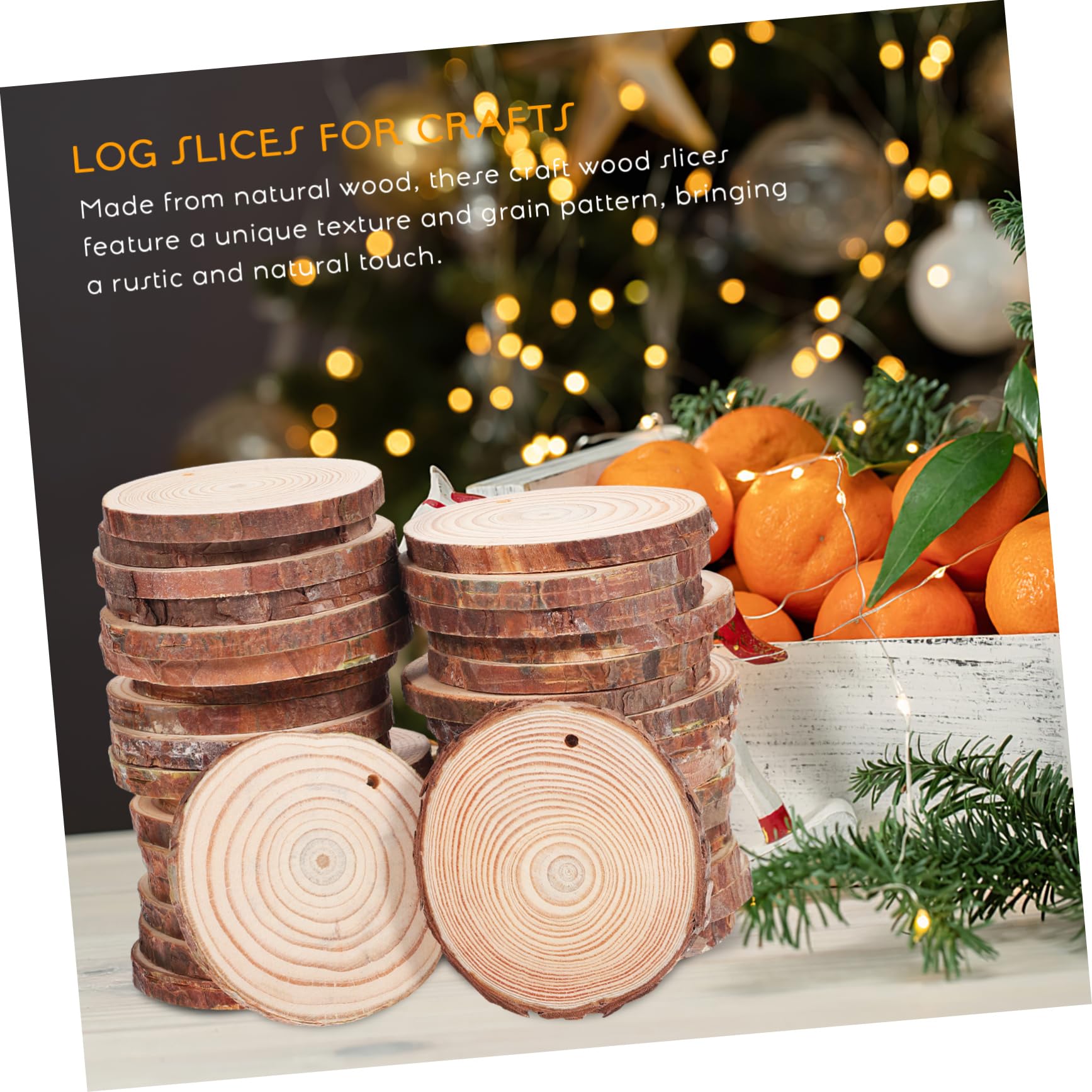 Homoyoyo 50stücke Naturholzscheiben Zum Basteln Ungebohrte Runde Holzkreise Unbehandelte Holzausschnitte Für Diy Handwerk Rustikale Holz Scheiben Zum Malen Und Schnitzen Bastelbedarf Für