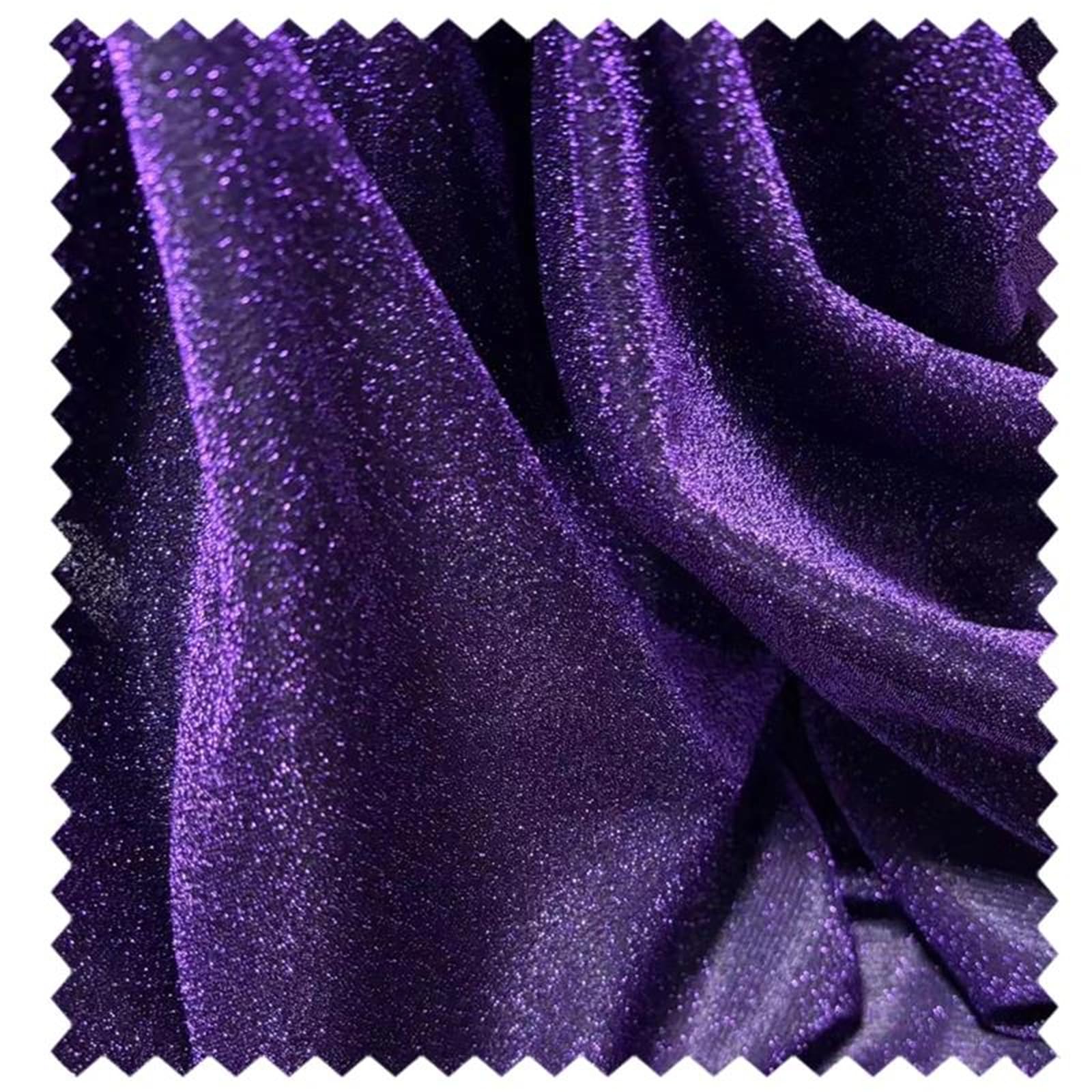 1 stocznia 1,5 m szerokość turkusowy połyskujący brokatowy materiał dzianinowa siateczka na formalne tła do sukienek wesele kurtyna dekoracyjna(Dark Purple,M)