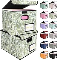 Vista 28 de Caja organizadora de archivos BALEINE con tapa, organizador de carpetas de archivos plegable con deslizador de plástico, caja de carpetas