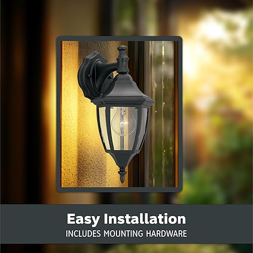 Miniatura 5 de Designers Fountain 2461-BK Today's Home - Farol de pared para exteriores, 14.25 pulgadas de alto, color negro