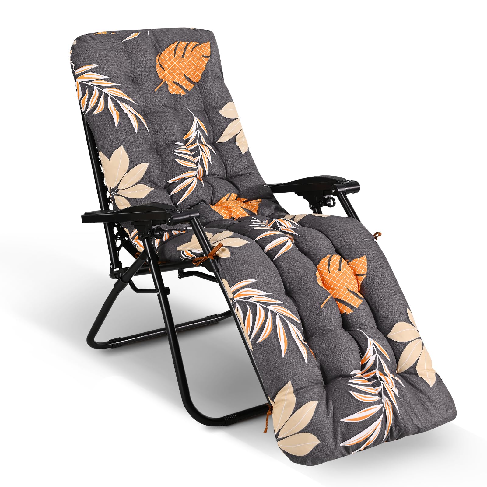 WildFun Sun Lounger Cushions Only, Garden Sunlounger Cushions 170x53CM Garden Seat Pads Sunbed Cushions for Indoor Outdoor Patio Yard Beach (Autumn Falling Leaves)-image-37