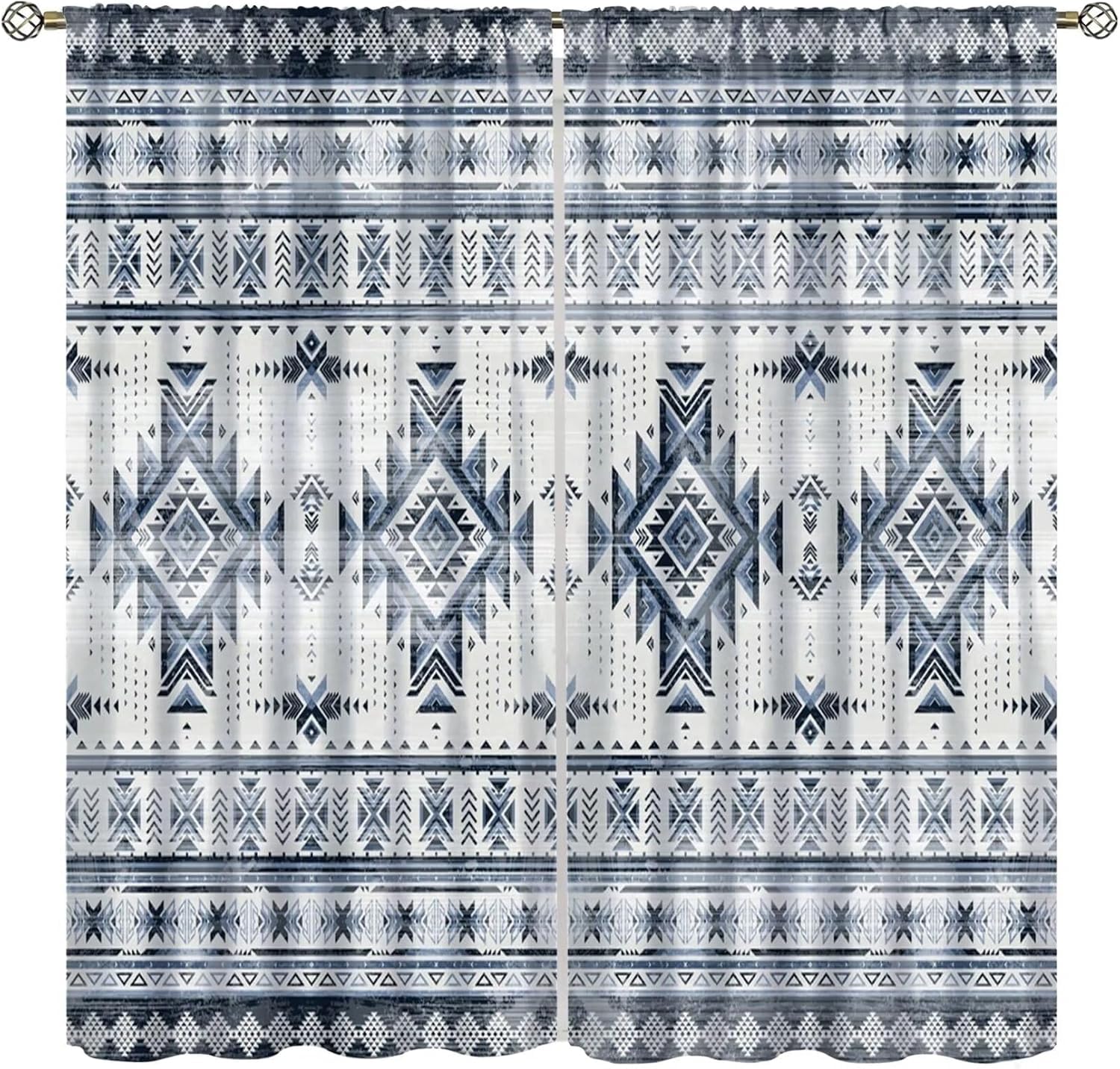 Vorhänge Schlafzimmer 3D Retro-Stammes-Geometrische Streifen 183X214 cm (B + H) Vorhang Gardinen Blickdicht Mit Ösen Thermovorhang Lichtdicht Für Wohnzimmer Schlafzimmer Kinderzimmer/Uv-S-275359597